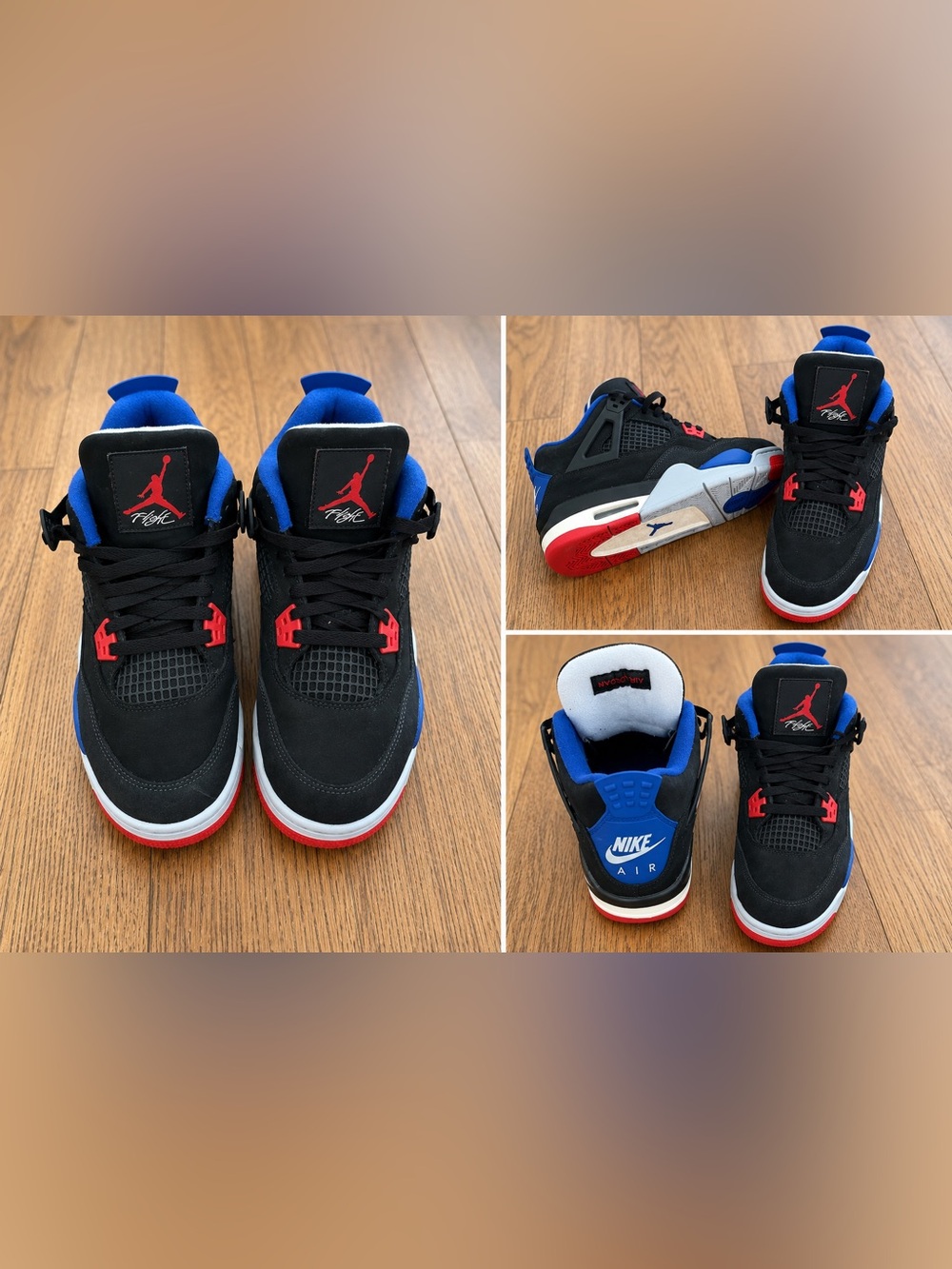 Jordan 4 Retro Boys Shoes - Black/Blue/Red